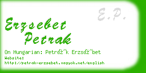 erzsebet petrak business card